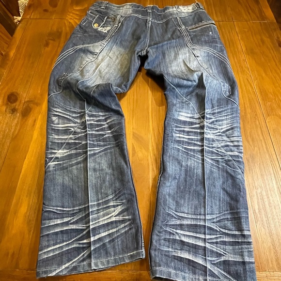 🌸 FUSAI mens distressed denim jeans perfect concert jeans 36 x 30 - Picture 2 of 15